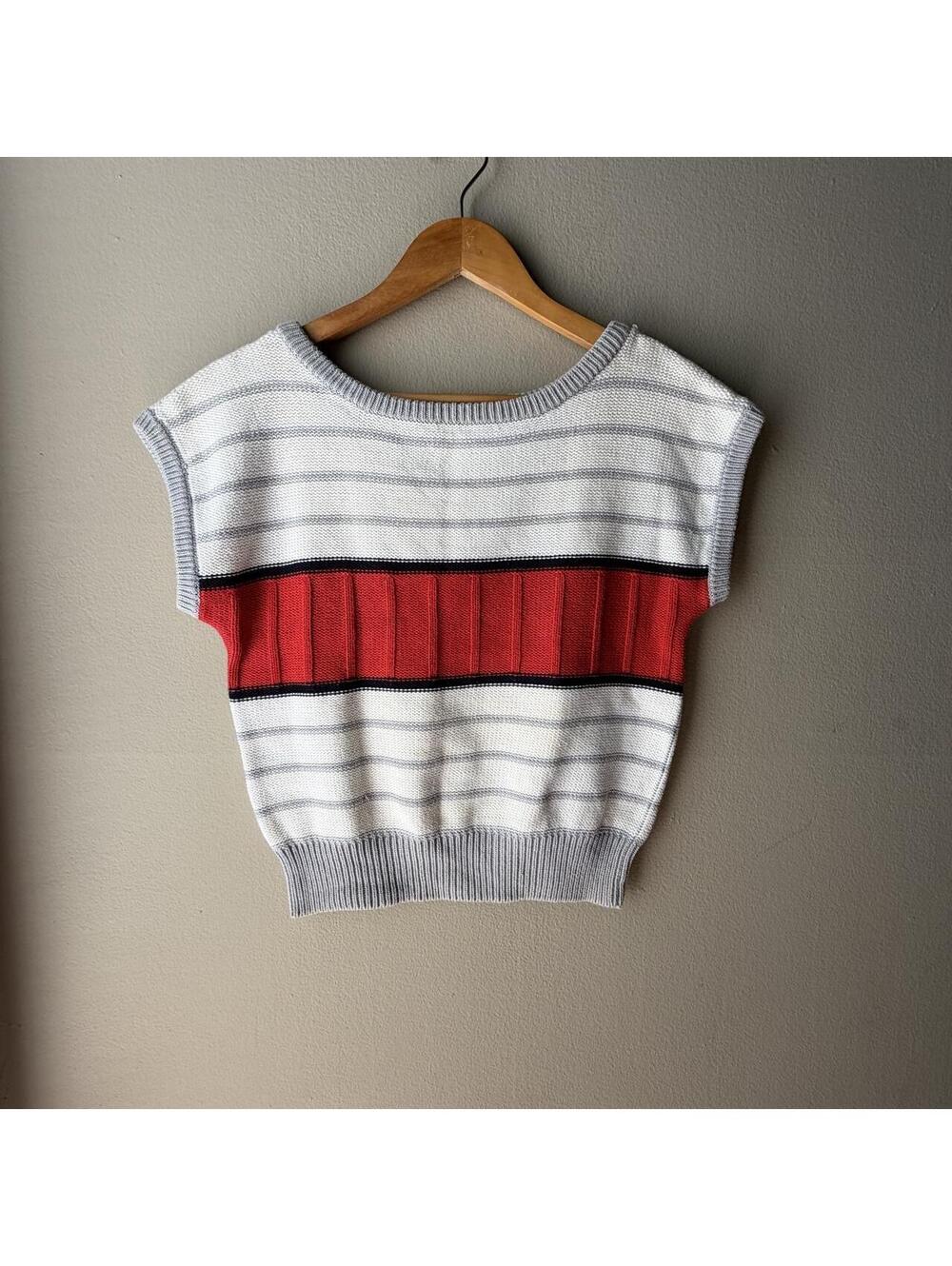 Vintage Liz Claiborne Striped Cotton Sweater Vest M